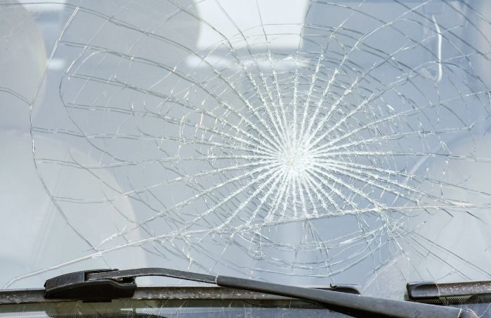 broken windshield