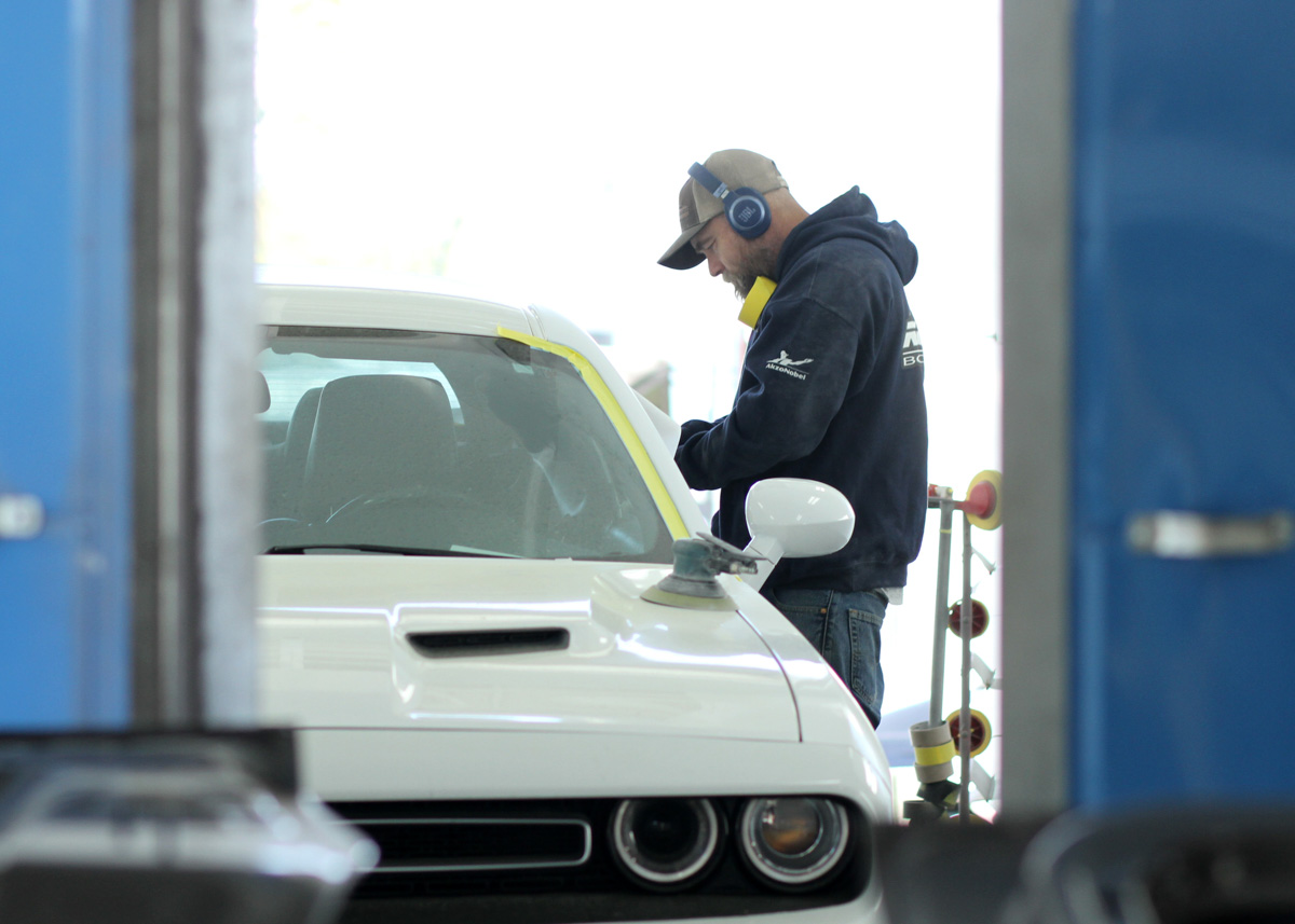 challenger being refinished in Shelby, NC